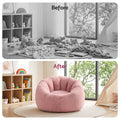 Artiss Bean Bag Chair Cover Large Pink Faux Fur Washable