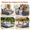 Artiss Outdoor Bean Bag Chair with Filler 2 Seater Beanbag Lounge Adults Splash-Proof Large Bean Bag Cover with Filling for Patio Poolside Relaxing Indoor, Grey