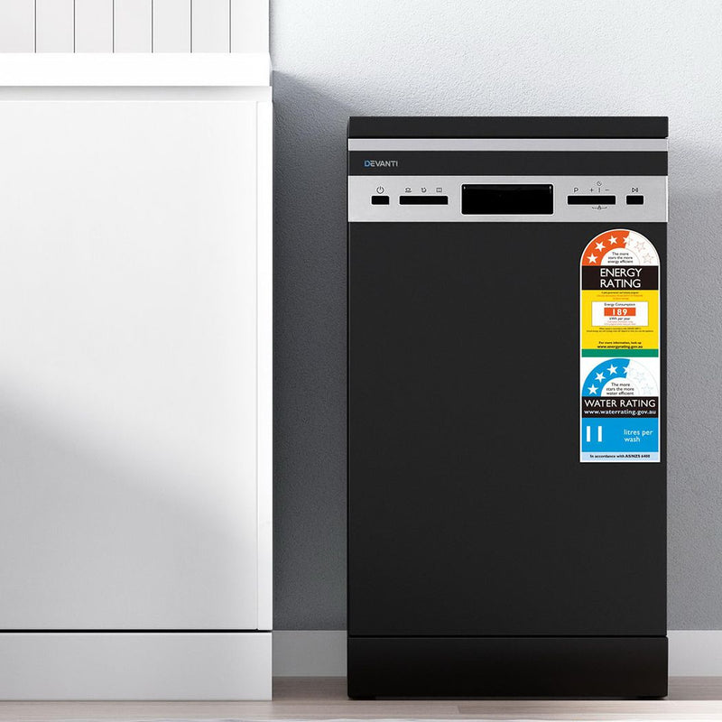 Devanti 10 Place Dishwasher Freestanding Black