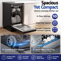 Devanti 10 Place Dishwasher Freestanding Black