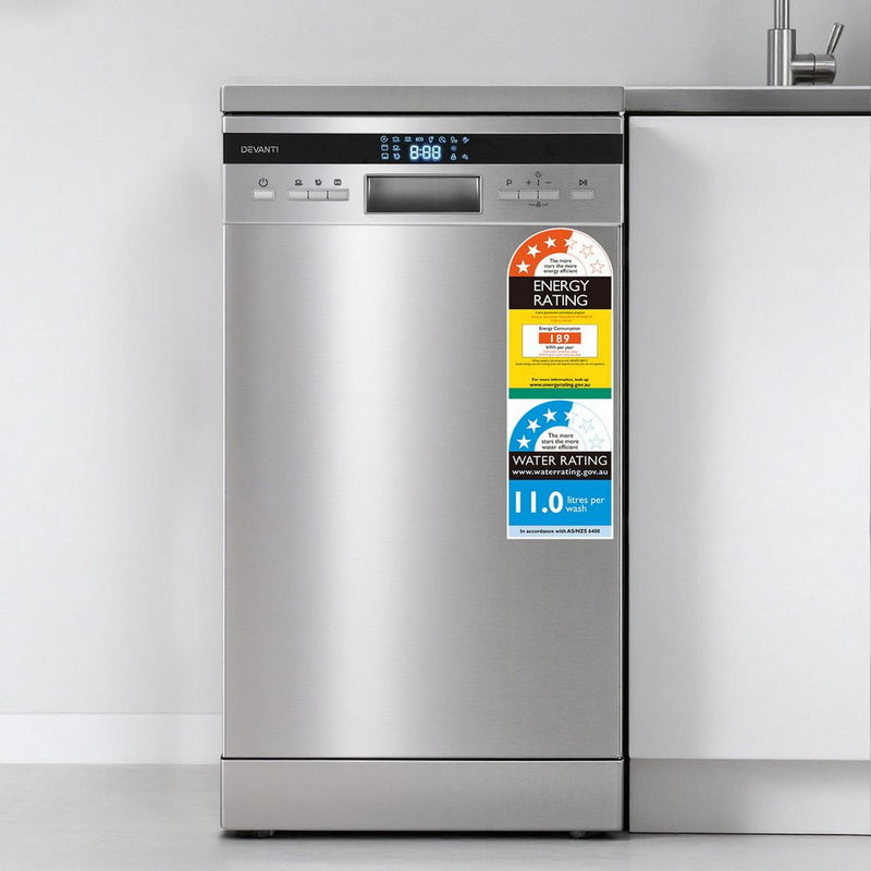 Devanti Freestanding Dishwasher 10 Place Settings Silver