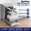 Devanti Freestanding Dishwasher 10 Place Settings Silver