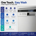 Devanti Freestanding Dishwasher 10 Place Settings Silver