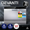 Devanti 6 Place Benchtop Dishwasher Silver