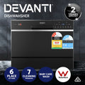 Devanti 6 Place Benchtop Dishwasher Black