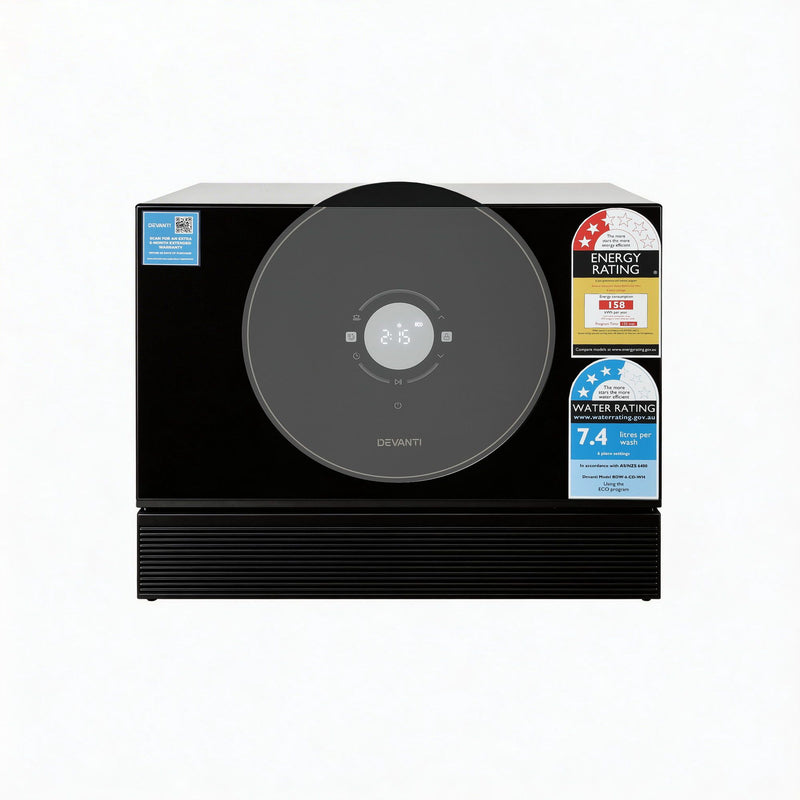 Devanti 6 Place Benchtop Dishwasher 50cm Black
