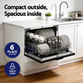 Devanti 6 Place Benchtop Dishwasher 50cm Black