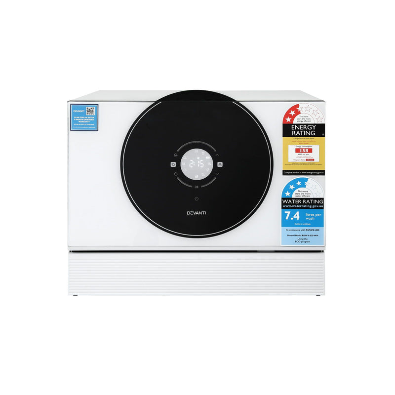 Devanti 6 Place Benchtop Dishwasher 50cm White