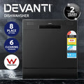 Devanti Benchtop Dishwasher 8 Place Settings Black