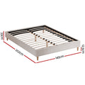 Artiss DOUBLE Bed Frame Beige ZORA
