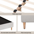 Artiss DOUBLE Bed Frame Beige ZORA