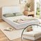 Artiss Queen Bed Frame Cream Boucle No Assembly Vacuum Compressed