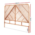 Artiss DOUBLE Bed Headboard Rattan Pine 150cm