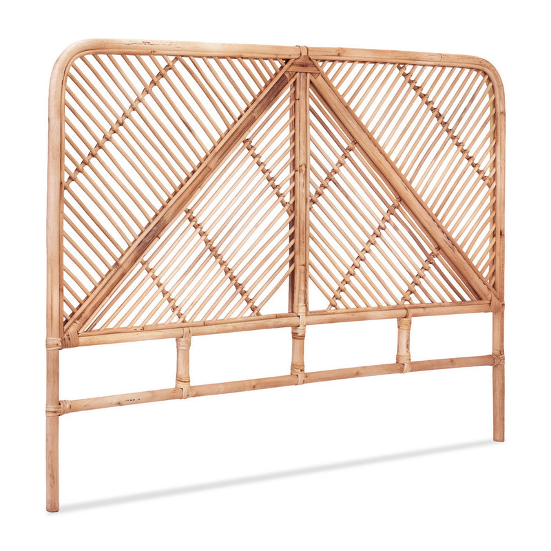 Artiss QUEEN Bed Headboard Rattan Pine FRED Design
