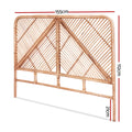 Artiss QUEEN Bed Headboard Rattan Pine FRED Design