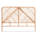 Artiss QUEEN Bed Headboard Rattan Pine FRED Design