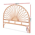 Artiss Rattan Bed Headboard DOUBLE Pine MARI 140cm