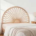 Artiss Rattan Bed Headboard DOUBLE Pine MARI 140cm
