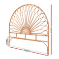 Artiss QUEEN Bed Headboard Rattan Pine MARI