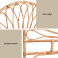 Artiss QUEEN Bed Headboard Rattan Pine MARI