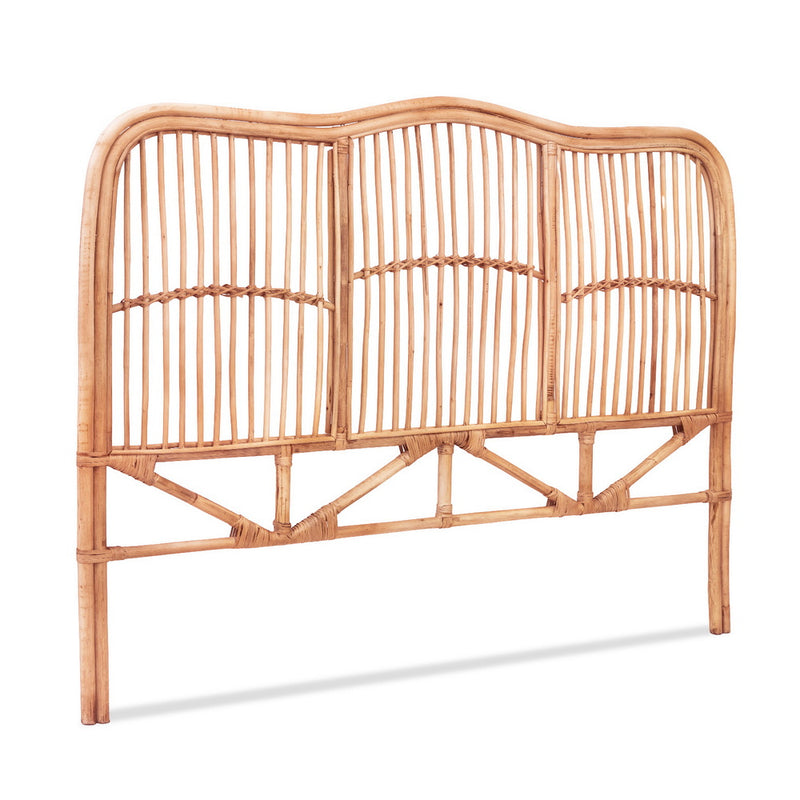 Artiss DOUBLE Bed Headboard Rattan NERO Pine 190cm