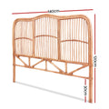 Artiss DOUBLE Bed Headboard Rattan NERO Pine 190cm