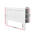 Artiss KING Bed Head Headboard Shelves White Cabinet