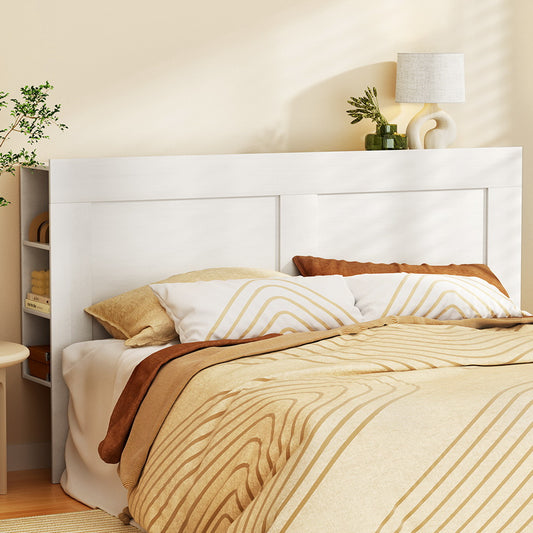 Artiss Bed Head Headboard KING with Shelves - CABI White