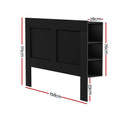 Artiss QUEEN Bed Head Headboard with Shelves Black