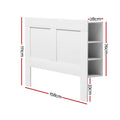 Artiss QUEEN Bed Head with Shelves White Storage Headboard