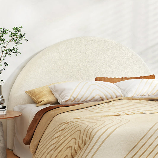Artiss Bed Head Headboard Bed Frame KING Boucle - GREI White