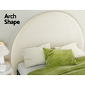 Artiss QUEEN Bed Frame Headboard Boucle Grey White 80