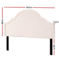 Artiss Bed Frame Bed Head Headboard KING Velvet IRIS Beige