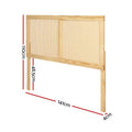 Artiss DOUBLE Bed Head Headboard Rattan RIBO Pine