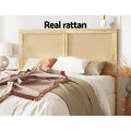Artiss DOUBLE Bed Head Headboard Rattan RIBO Pine