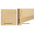 Artiss DOUBLE Bed Head Headboard Rattan RIBO Pine