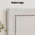 Artiss QUEEN Bed Frame Headboard Fabric Beige RIVE