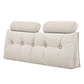 Artiss Headboard Pillow Double Wedge Backrest Triangular with 2 Cushions Beige