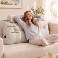 Artiss Headboard Pillow Double Wedge Backrest Triangular with 2 Cushions Beige