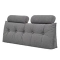 Artiss Headboard Pillow Double Wedge Backrest Triangular with 2 Cushions Grey