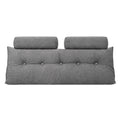 Artiss Headboard Pillow Double Wedge Backrest Triangular with 2 Cushions Grey