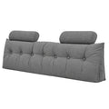 Artiss Headboard Pillow King Wedge Backrest Triangular with 2 Cushions Grey