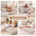 Artiss Headboard Pillow Queen Wedge Backrest Triangular with 2 Cushions Beige