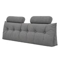 Artiss Headboard Pillow Queen Wedge Backrest Triangular with 2 Cushions Grey
