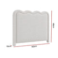 Artiss Boucle Bed Head Double Size Upholstered Wavy Headboard Beige