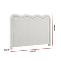 Artiss Boucle Bed Head Queen Size Upholstered Wavy Headboard Beige