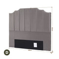 Artiss DOUBLE Bed Headboard 138CM Grey Velvet