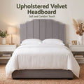 Artiss DOUBLE Bed Headboard 138CM Grey Velvet