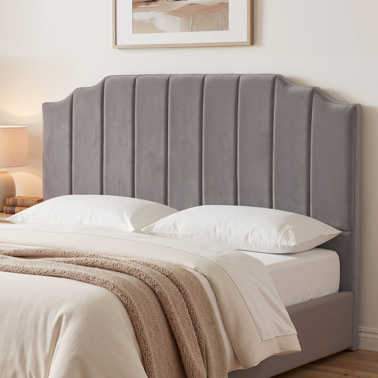 Artiss Bed Head Headboard KING Velvet 183CM - Grey