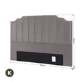 Artiss KING Bed Headboard 183CM Velvet Grey